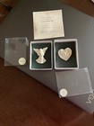 LENOX PORCELAIN ANGEL AND DOVE PINS W GOLD ACCENT EXC WITH BOXES — photo 3