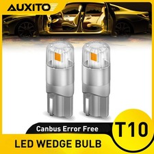 Amber 2pcs T10 W5W 3000K Globe Trun Light Front Park Head Light Bulb Wedge
