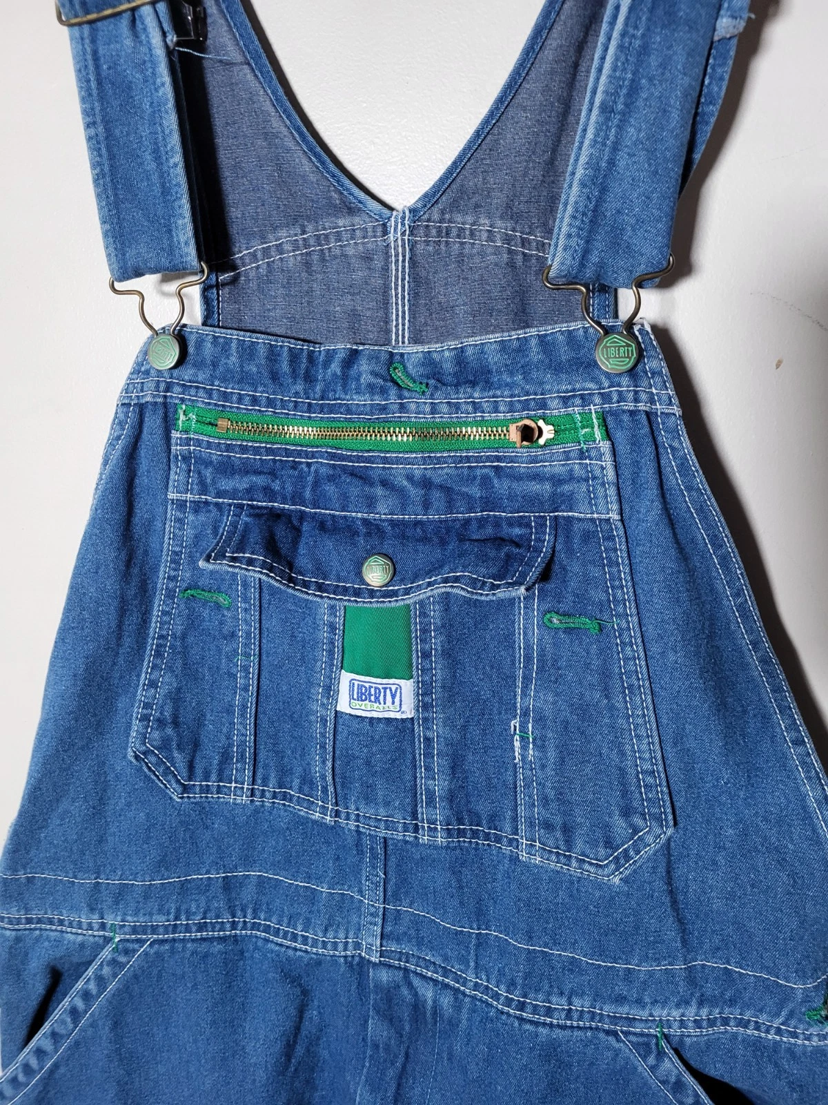 Vintage LIBERTY Mens Bib Overalls Size 36 x 32 Blue Denim Jeans Light Wash