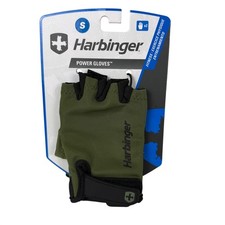 Harbinger Power Gloves Mens Size Small Green Weightlifting Gym Workout Padded