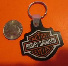 vintage PLASTIC RUBBER AD KEYCHAIN TAG BRUNSWICK HARLEY DAVIDSON TROY NEW YORK