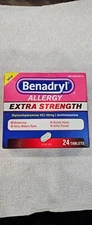 Benadryl Allergy Extra Strength Antihistamine Tablets 24 ct SEALED EXP 08/26