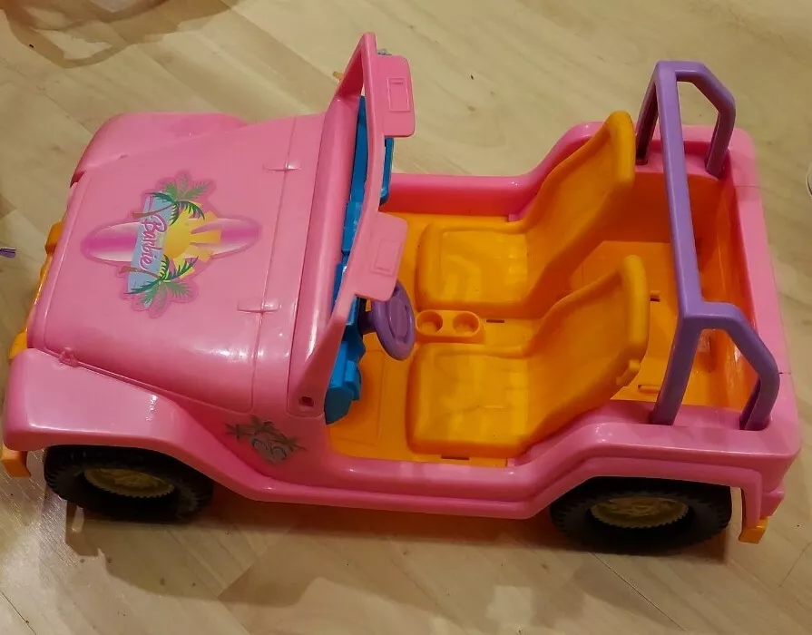 2008 Mattel Barbie Ken Malibu Beach Party Cruiser Pink Orange Jeep Neon N6778