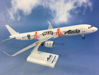 1:150 30CM RISESOON Alaska AIRBUS A321 Passenger Airplane ABS Plastic Model