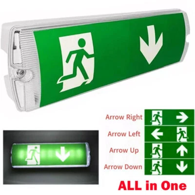 KOSNIC LED EMERGENCY LIGHT BULKHEAD EXIT SIGN MAINTAINED OR NON MAINTAINED FIRE EXIT