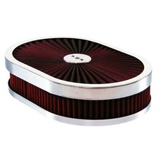 Oval Extraflow Chrome Edge Red Air Cleaner 12x 2 Holley Edelbrock Quadrajet