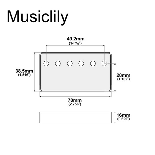 Musiclily Pro Black 49.2mm Nickel Silver Humbucker Pickup Cover For USA Guitar - Picture 2 of 4
