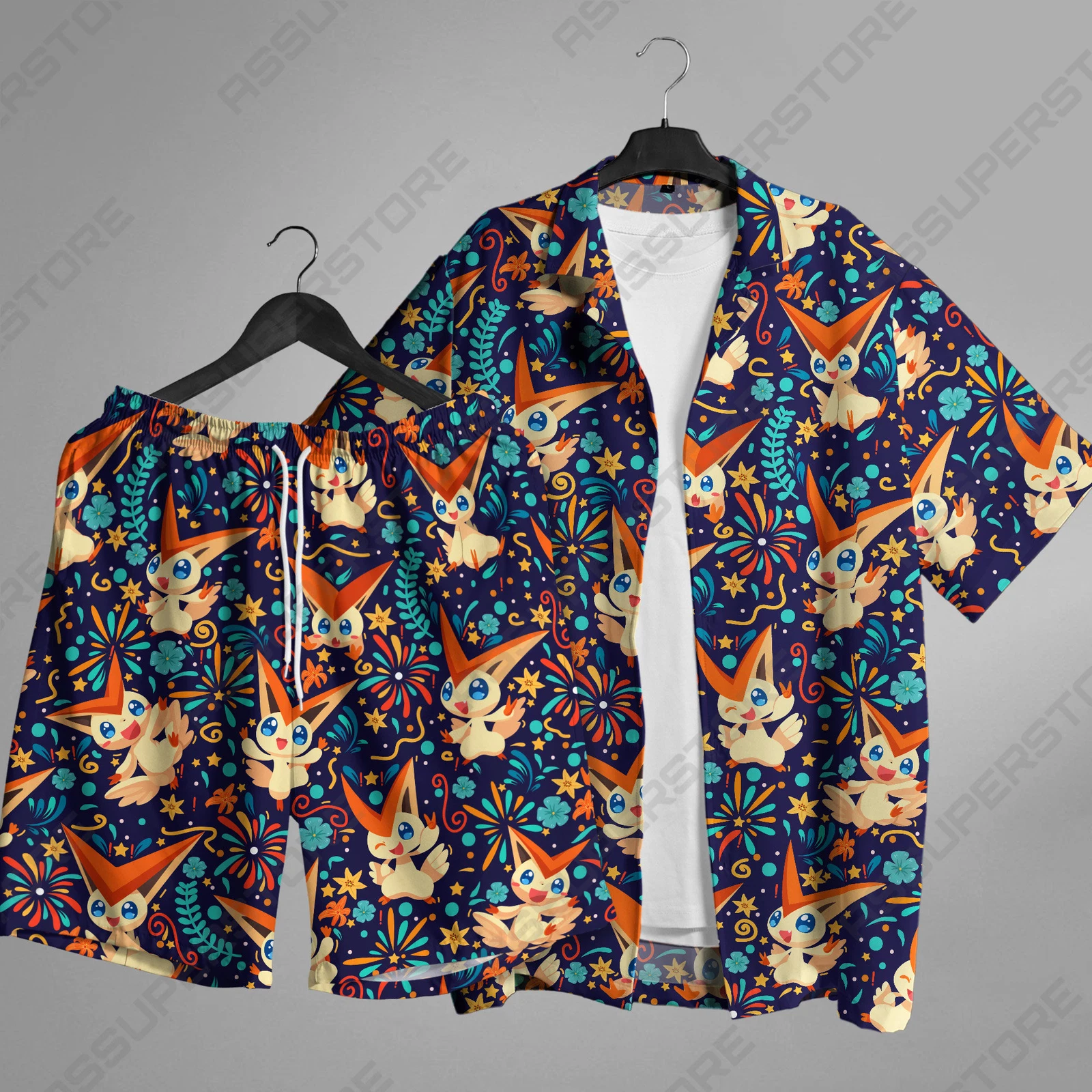Victini Hawaiian Button Up Shirt Anime Hawaii Shirt Gift
Opens in a new window or tab