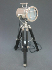 Silver spot light with black polished wooden tripod