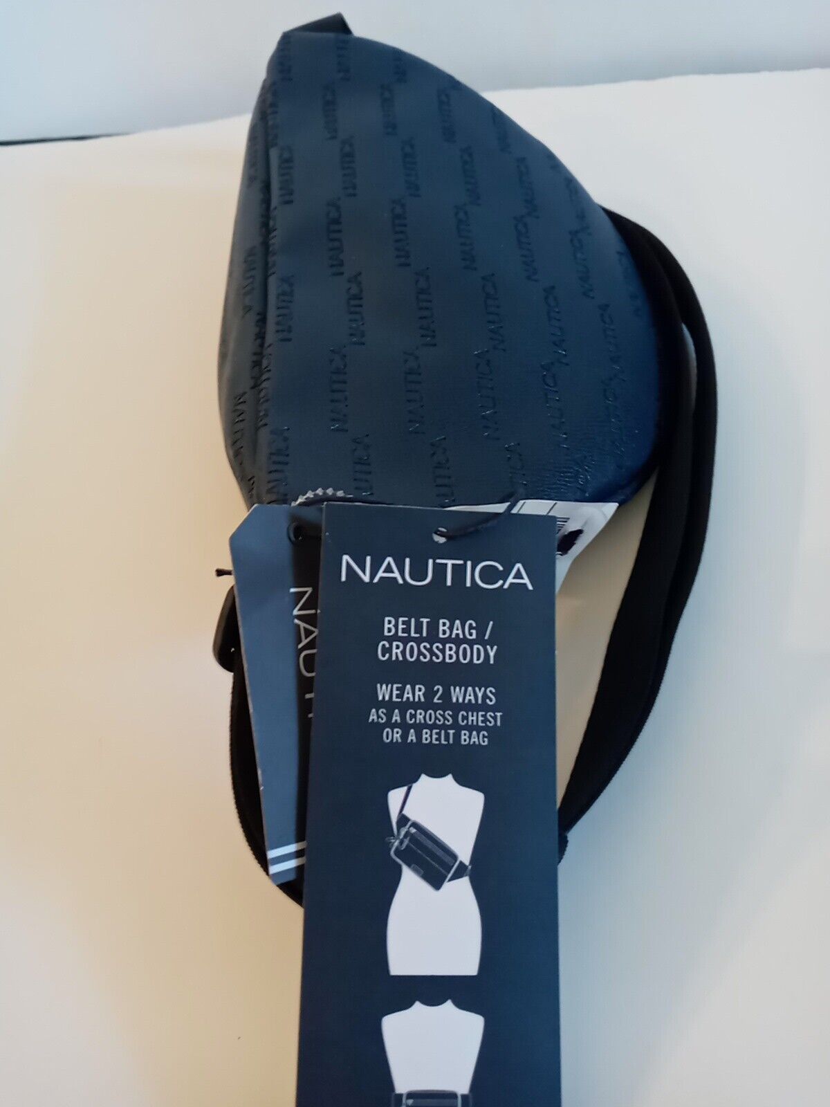 Nautica Unisex Fanny Pack Waist Belt Adjustable Zip Pocket Navy Blue | eBay