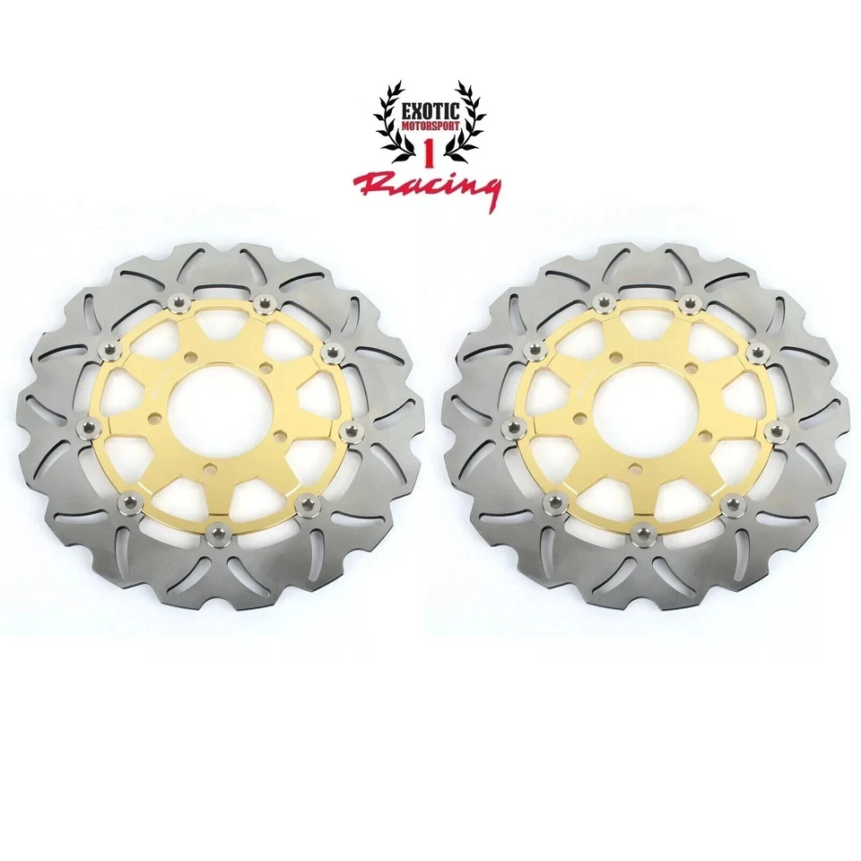 2 rotores de disco de rotor de freno delantero Kawasaki Ninja ZX14R 2006-2017 Z1000 2014-2016 Foto 2 de 4