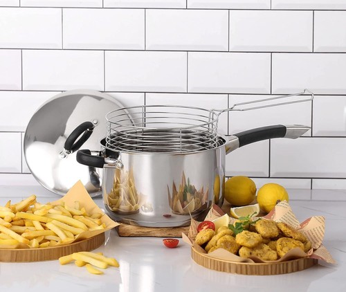 Sartén para astillas de acero inoxidable olla freidora cesta para freír utensilios de cocina - Imagen 3 de 22