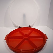 TUPPERWARE Divided Party Relish Pie Dessert Tray Carrier 405-9 with Seal