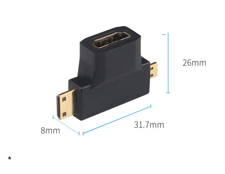 NEW Mini & Micro HDMI Male to Standard HDMI Female Adapter HDTV 4K 1080p 3D - Image 4 of 4
