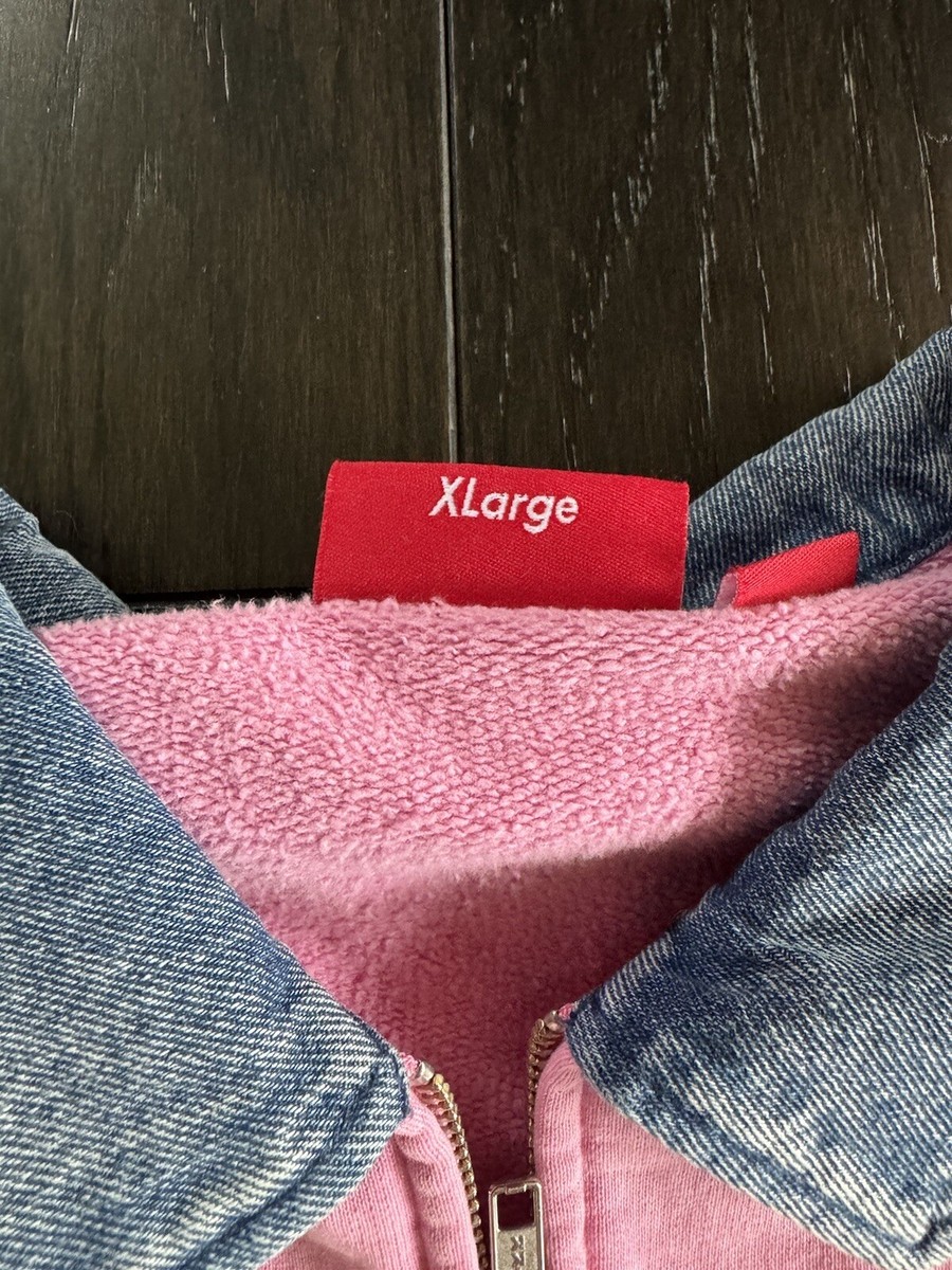 Supreme Denim Collar Half Zip Sweatshirt Pink SS23 - Size XL Supreme Denim Collar Half Zip Sweatshirt Pink SS23 - Size XL