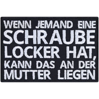EXPRESS-STICKEREI GMBH Aufnäher lustig: Schraube locker Aufbügler Biker Patch Rocker Applikation