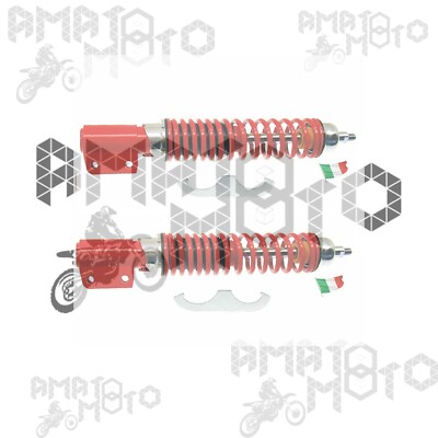 KIT AMMORTIZZATORI ANTERIORE POSTERIORE CARBONE ROSSO VESPA PK 50 XL N