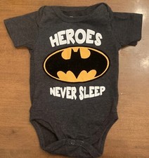 Batman Infant One Piece 0-3 Months Heroes Never Sleep