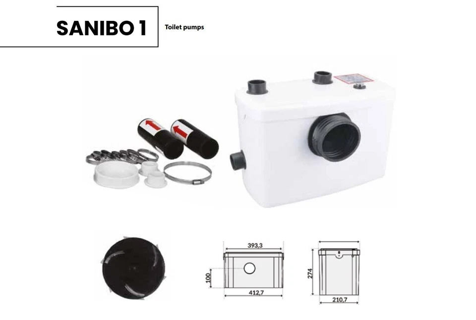 Toilet Macerator Pump Saniflo Replace Saniplus Waste Sink Basin Shower Bath 600W - Image 2 of 4