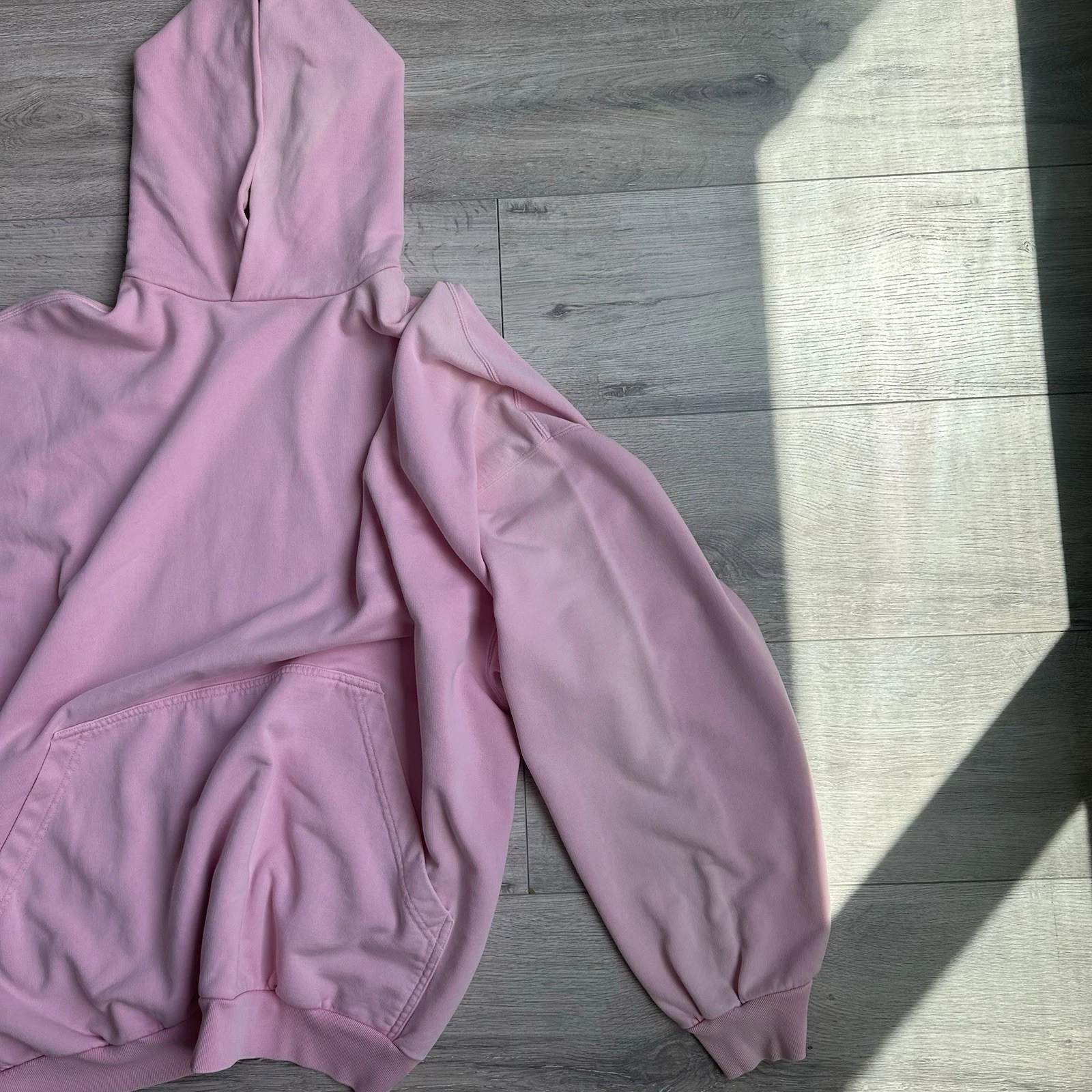 BALENCIAGA Felpa con Cappuccio Rosa Strass Unisex Media Autentica (Adatta XL) Oversize