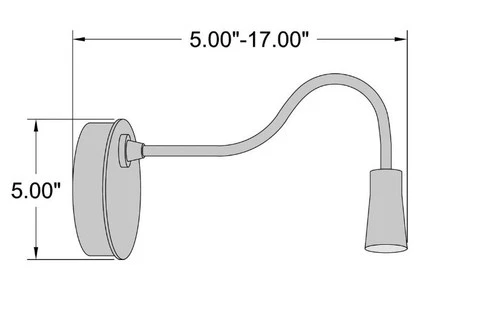 LED Wall Reading Light Access Lighting Gooseneck Brushed Steel - NEW - Picture 2 of 5