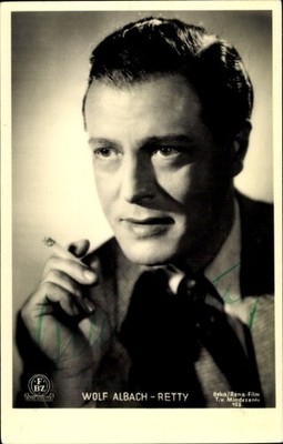 Postcard actor Wolf Albach-Retty, portrait with cigarette, FBZ... - 10904268