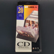 Vintage 1999 Mead LaserLine 20 CD Storage Flip Plastic Table Top Stand Black New