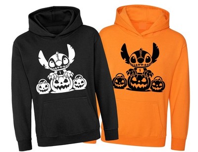 Disney Stitch Halloween Hoodie, Lilo & Stitch Ohana Spooky Horror Kapuze Top