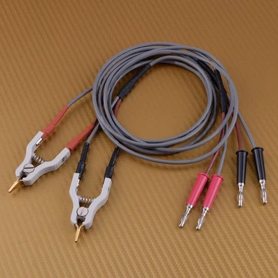 DWCX High Quality 4 Wires Type Microresistivity Test Lead Cable With 2 Kelvin Clip ti