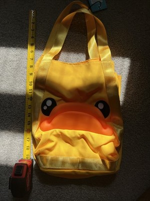 B.Duck Kids Backpack   Yellow Duck Face Tote Bag   16 inch   New with Tags
