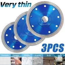 3Pc 4" Porcelain Tile Turbo Diamond Wet Dry Grinder Cutting Wheel Saw Blade/Disc