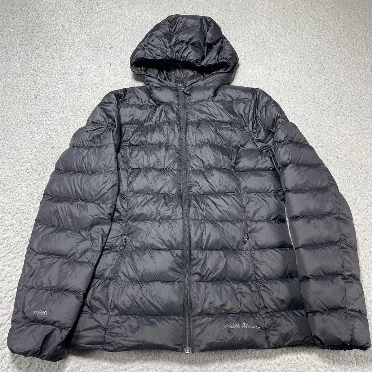 Veste Eddie Bauer WeatherEdge Femme – Gris, Capuche, Taille S, Nylon, Occasion Très Bon état
