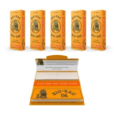 Rolling Papers Combo - French Orange 1 1/4 5 Booklets - 32 Sheets Each  Tips