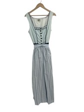 Distler Authentic Dirndl Dress And Apron Blue Size 42 Oktoberfest Bavarian 