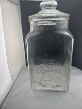 Scarborough And Company Glass Canister 14 Inches High With Lid 6 1/4 Wide
