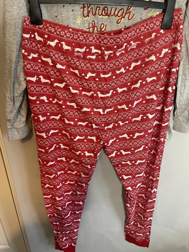 Daschund Through The Snow Christmas Pyjamas Size 18-20 Peacocks - Image 2 of 4
