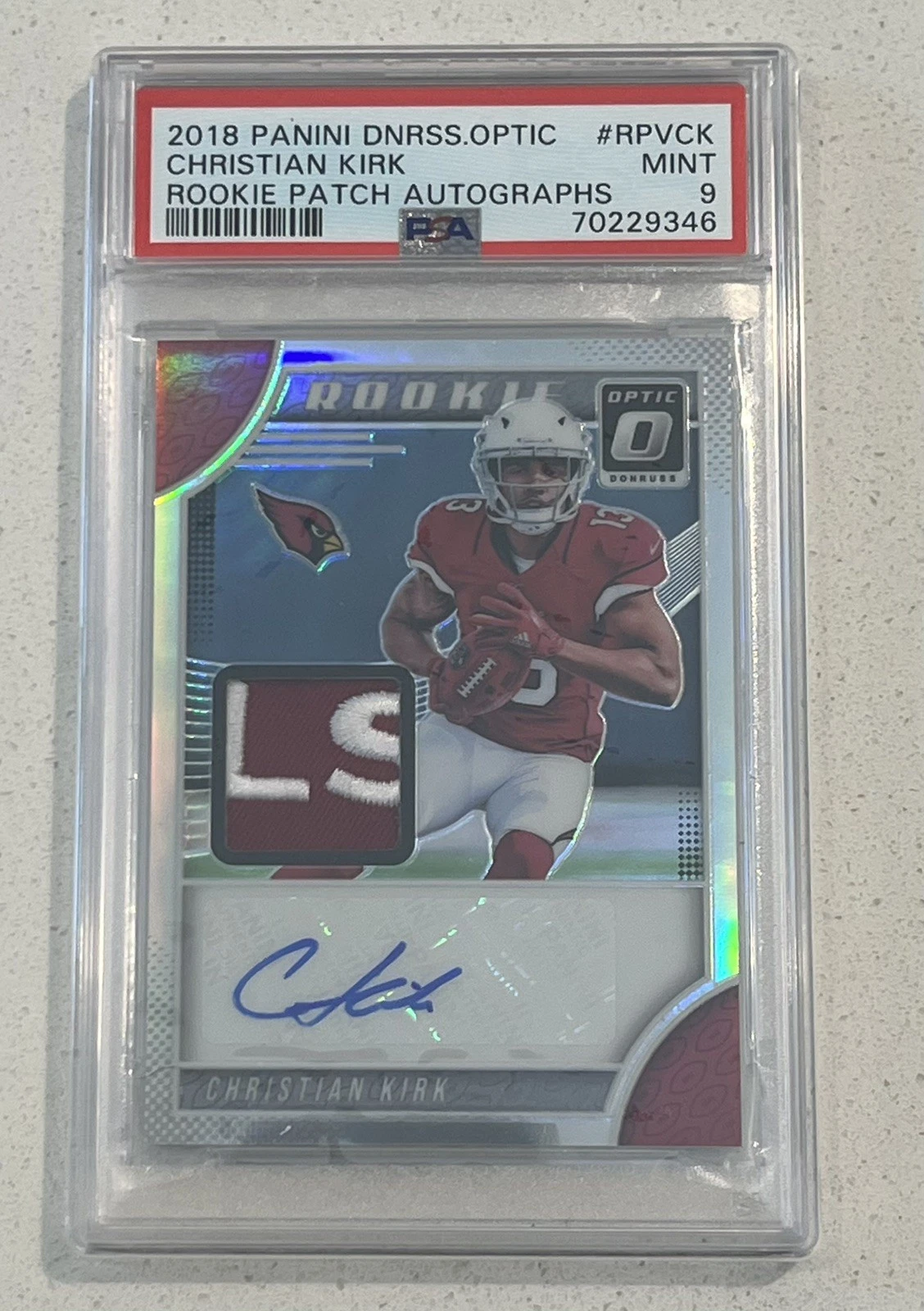Christian Kirk Panini Donruss Optic Rookie Patch Autographs #RPVCK Photo Variation-Gold Vinyl 1/1