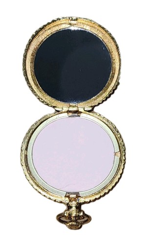 Orologio da tasca compatto vintage Max Factor cammeo polvere trucco specchio vanità stile - Foto 17 di 21