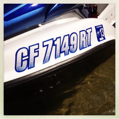 Stiffie Techtron TT21 Boat & PWC Decal Kit – Charcoal Black, Perfect For Registration Numbers