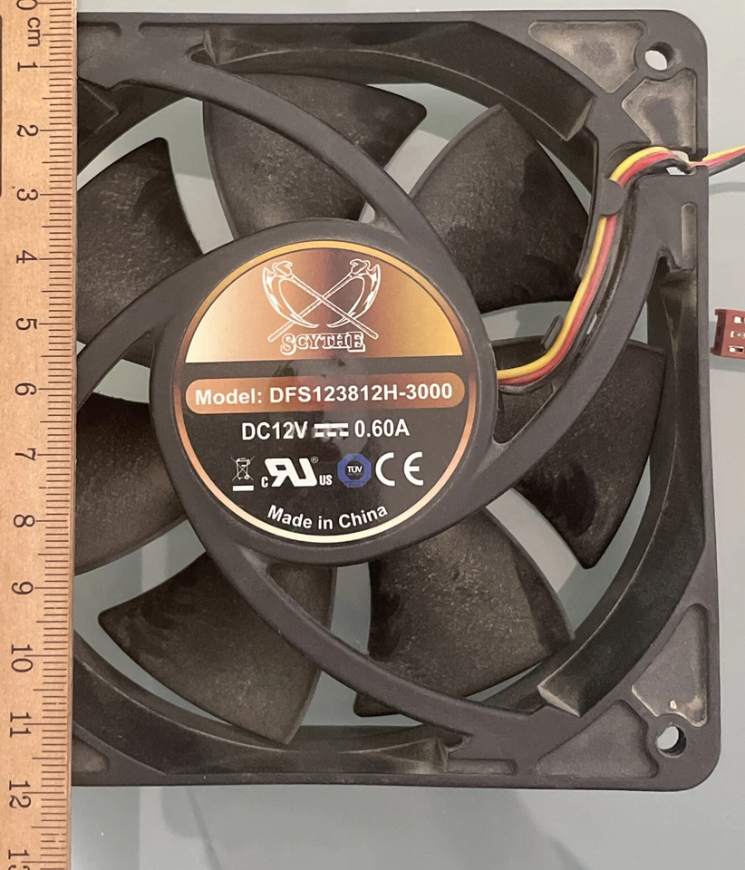 Ultra Kaze Scythe Schwerlast 120mm Computer 3000rpm12v3-pin 4-pin Mining Rig - Bild 3 von 3