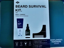 GH Gentleman's Hardware Beard Survival Kit Brand New Beard Kit Comb Plus Creams