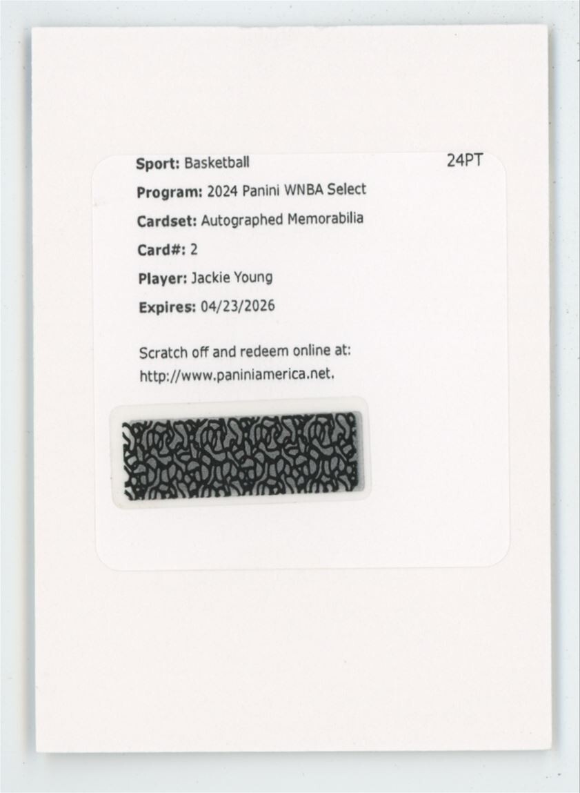 2024 Panini Select WNBA Basketball Silver Jersey Auto Jackie Young #2