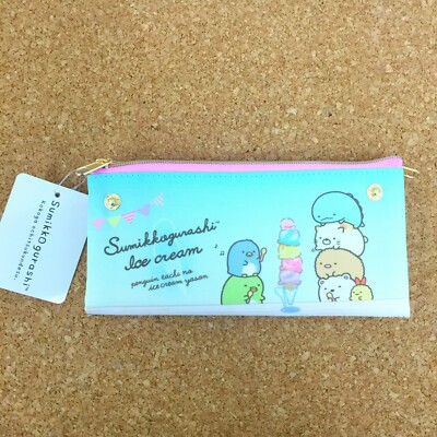 San-X Sumikko Gurashi Reversible Pouch Blue CRV2-SG-BL Pencil Case New Japan