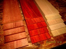 15 PIECES THIN EXOTIC SAPELE, BLOODWOOD, MAPLE WOOD LUMBER 12" X 3" X 1/8"
