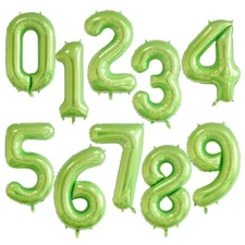 30" Lime Green Large Number Age Foil Balloons Helium 0-9 Happy Birthday Party