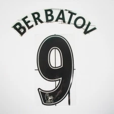 2007 - 2013 LEXTRA BERBATOV 9 NAMESET 260MM LEXTRA BLACK OFFICIAL SPORTING ID