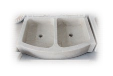 Lavello di VERO marmo Botticino levigato misure grandi 100x71x20 cm due vasche.