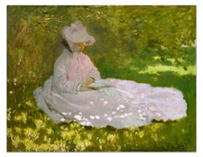 Springtime (1872) CLAUDE MONET Vintage Painting 17x22" Premium Art Print