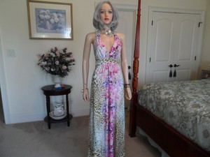 Boston-Proper-White-Multi-Color-Animal-Floral-Print-Halter-Maxi-Dress-Size-2