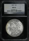 1887 Morgan Dollar NGC MS-62 Black Core Retro Holder